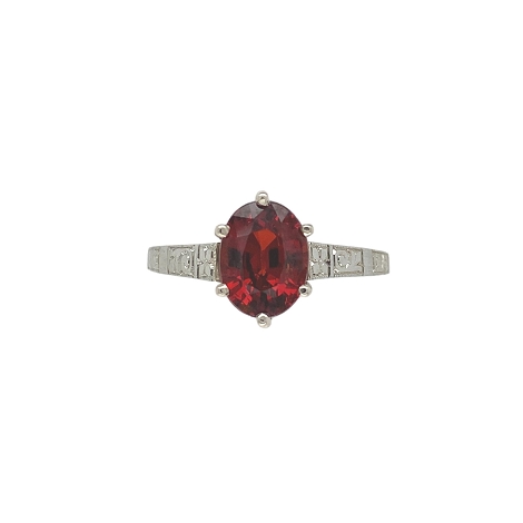18K White Gold 1.97 carat Spessartine Garnet Ring size 5.75   j7567